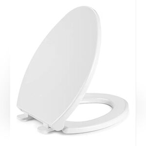 Soft-Close Elongated Toilet Seat – SAILTOK 18.5” No-Slam | Heavy-Duty | White